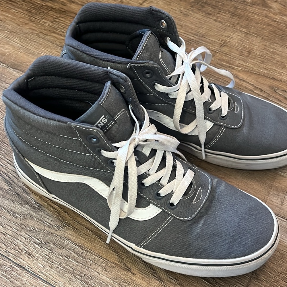 Vans Charcoal and White High-Top Sneakers